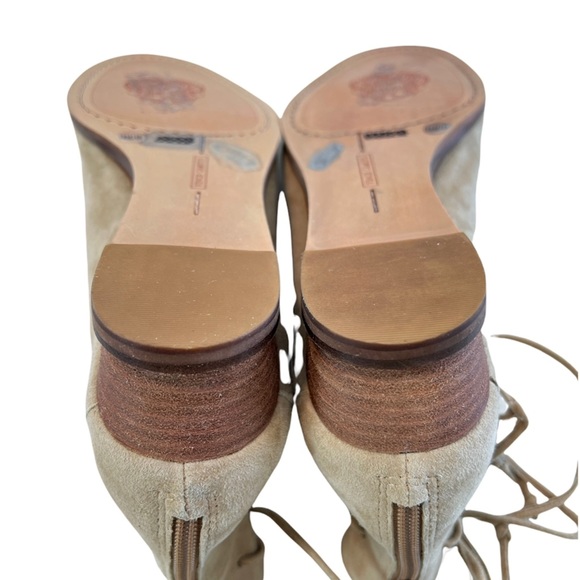 Vince Camuto Rochela Suede Tumbleweed Nude Wedge Sandals Size 10M - Picture 9 of 14